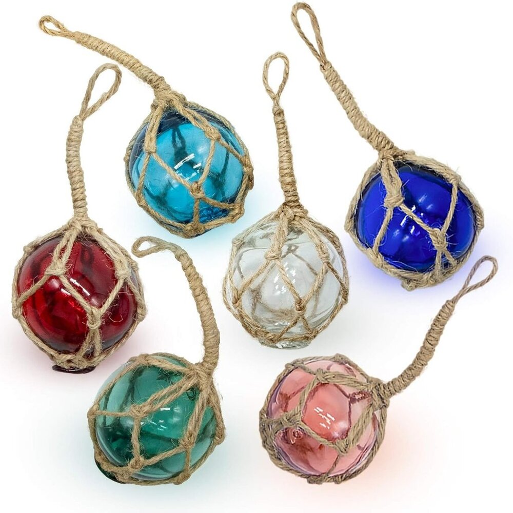Fishing Float Buoy Nautical Beach Coastal Decor Lake Ocean Set of 6 Diff Colors